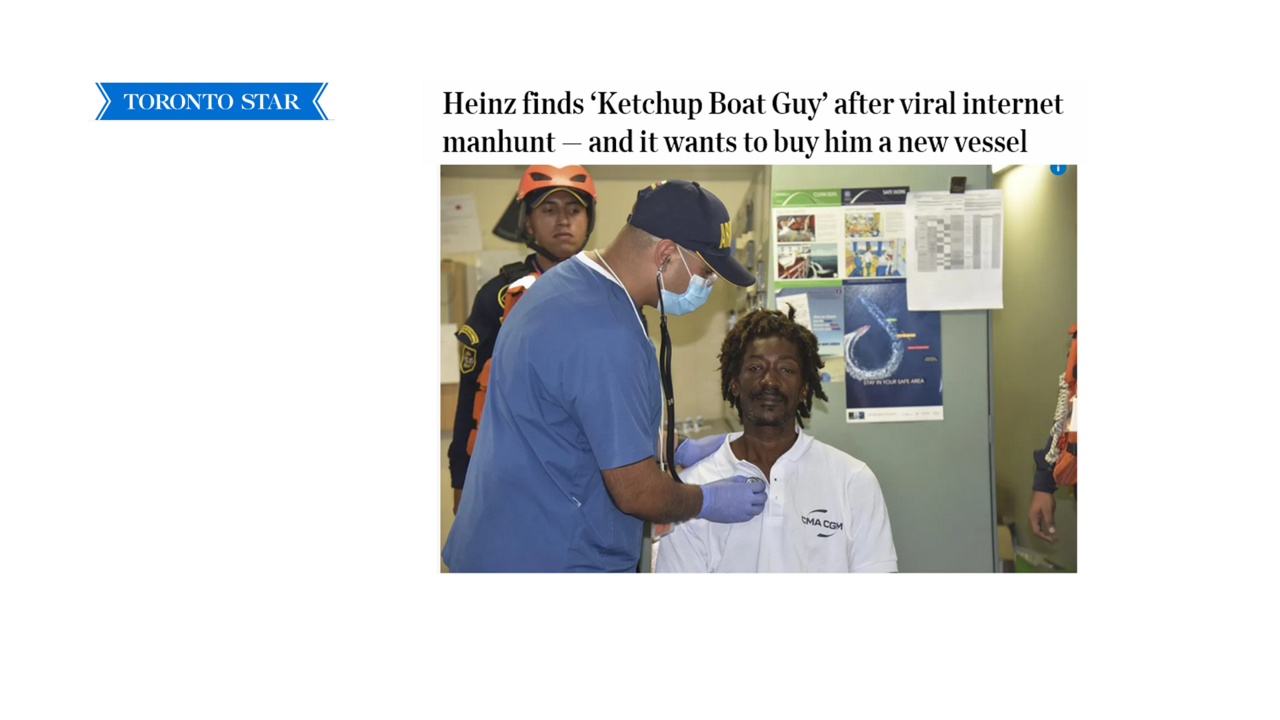 Thanks to sleuths and Heinz, Elvis Francois, aka 'Ketchup Boat